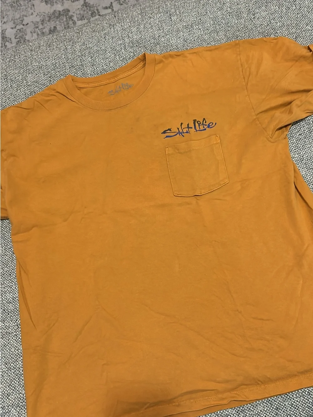 Salt Life Men's Pocket Tee in Mustard Orange